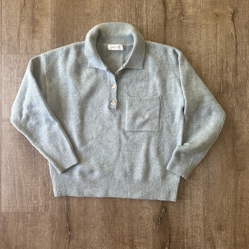 Carly Jean Los Angeles Polo Collared Sweater